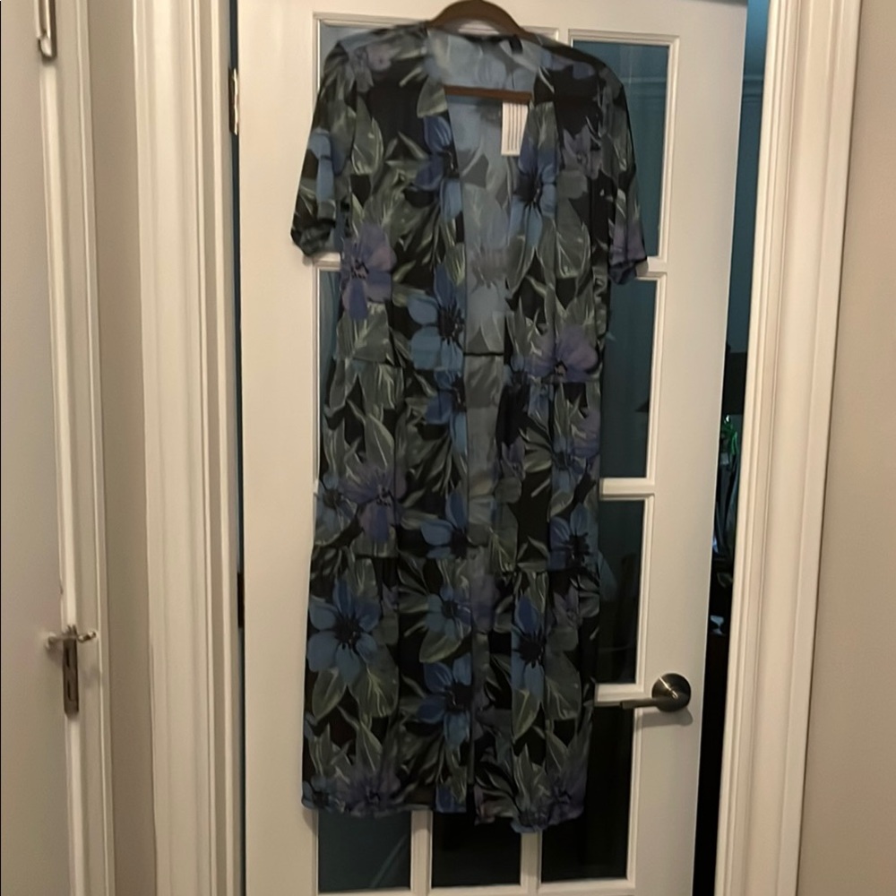 🌴 G by Giuliana Blue and Gray Swim Coverup Short Sleeve🏝️ SzSmall/Med.💦